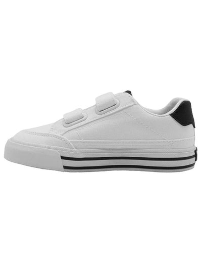 Tenis Puma Court Classic Blanco Negro Infantil 18-21.5