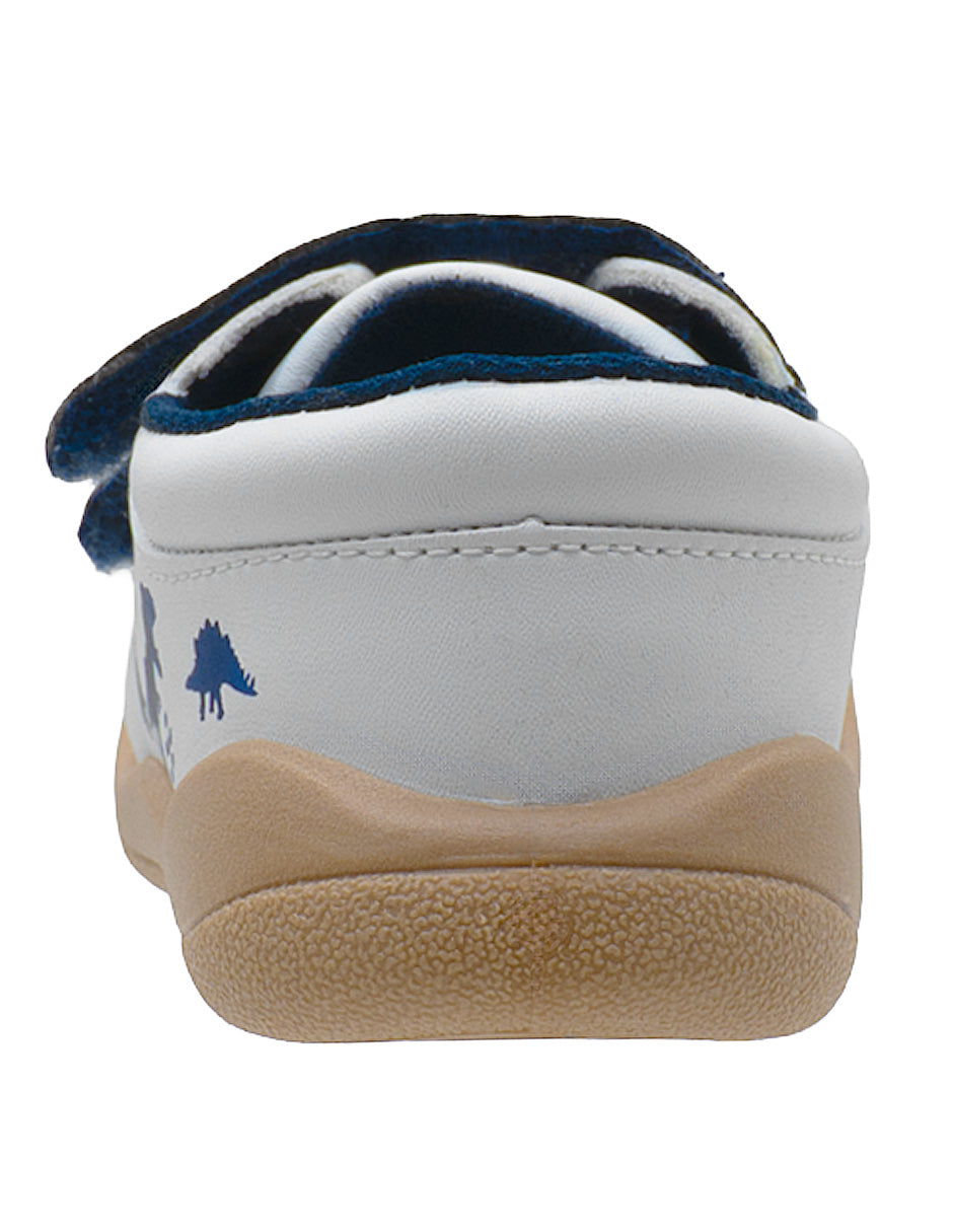 Tenis Blanco Azul Dinosaurios Niño Bubble Gummers.