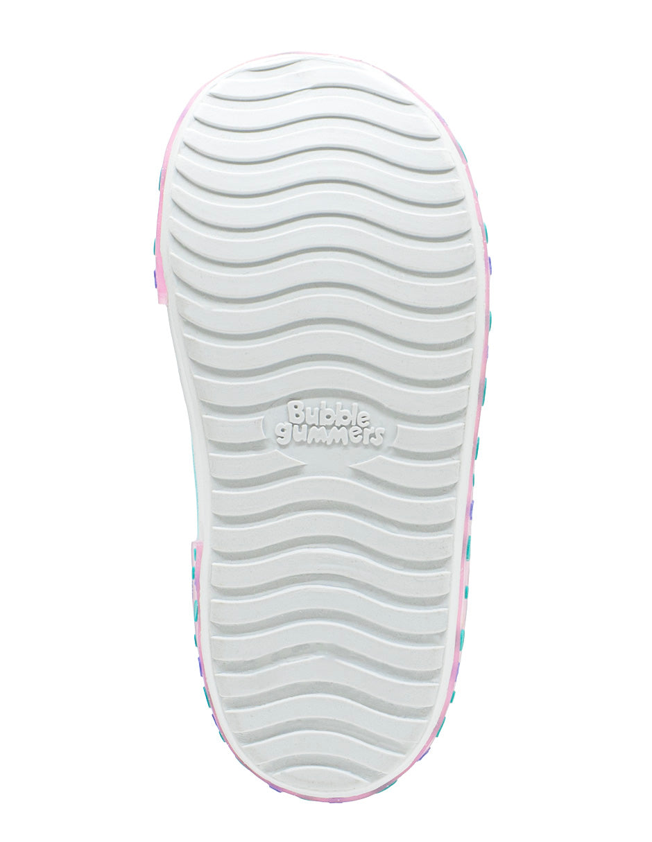 Tenis Bota Luces Para Niña Bubble Gummers Lila Menta