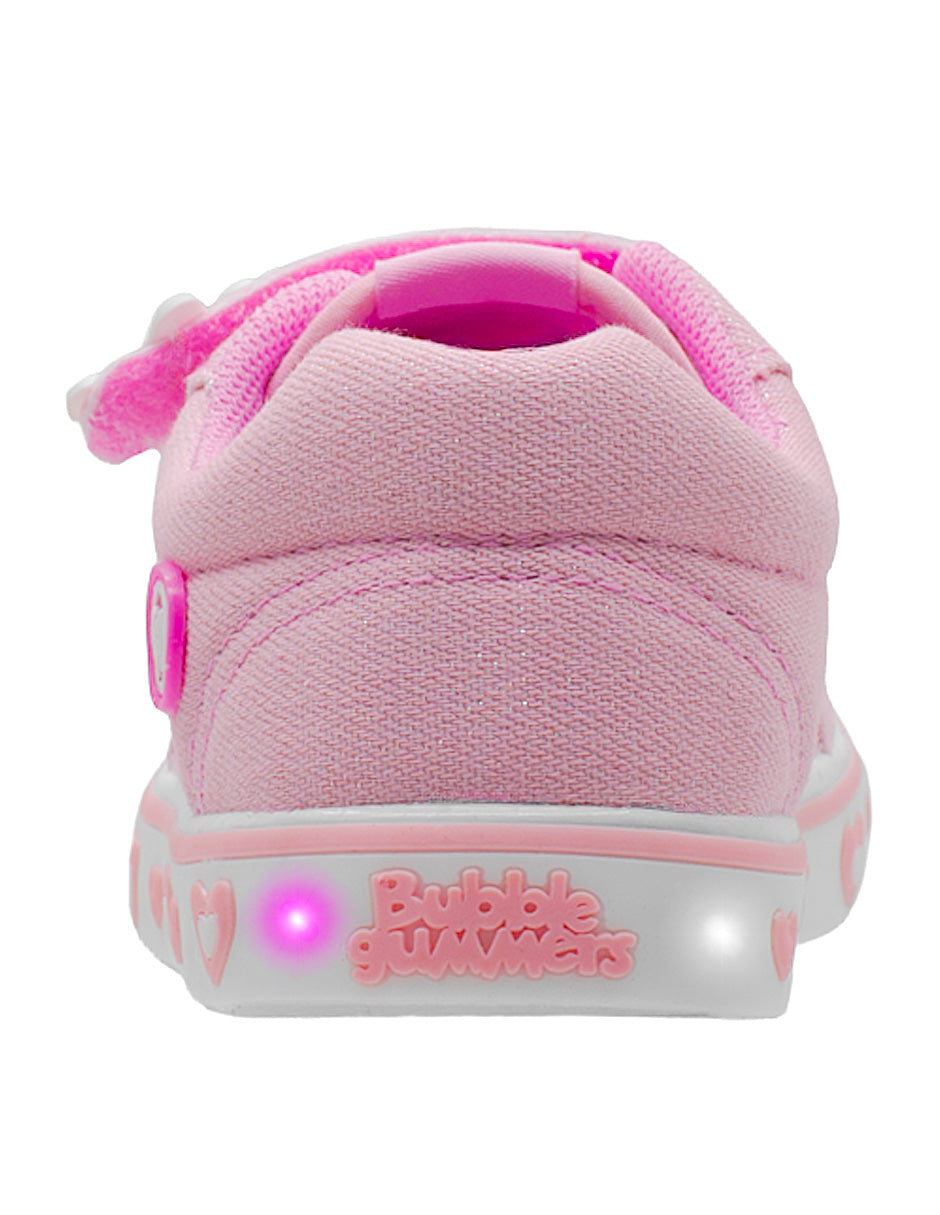 Tenis Choclo LED Estrella Rosa Niña Bubble Gummers.