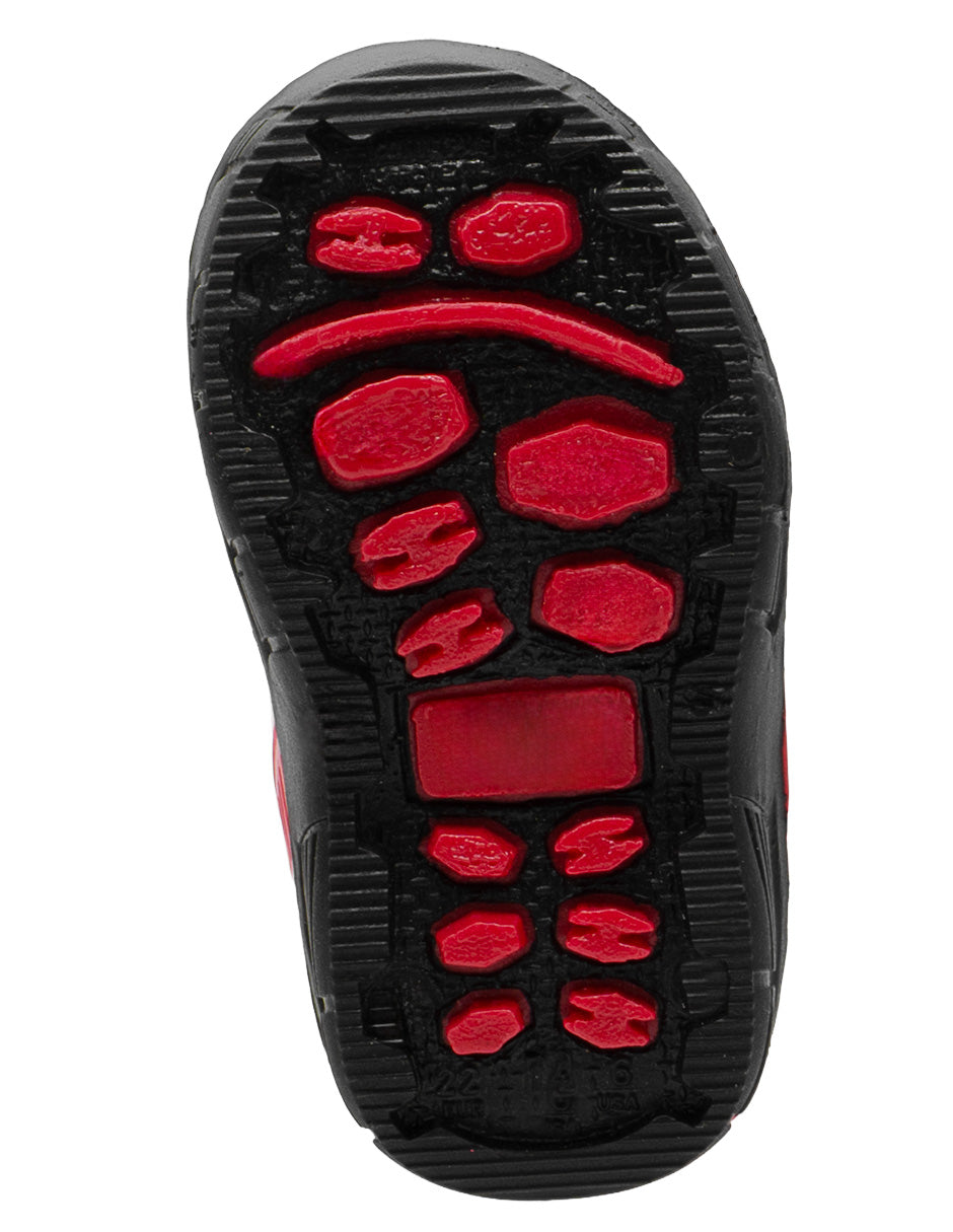 Bota Hule Para Niño Bubble Gummers Rojo Negro