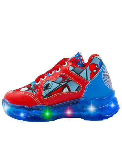Tenis Spider LED Rojo Azul Niño Pequenos Pasos
