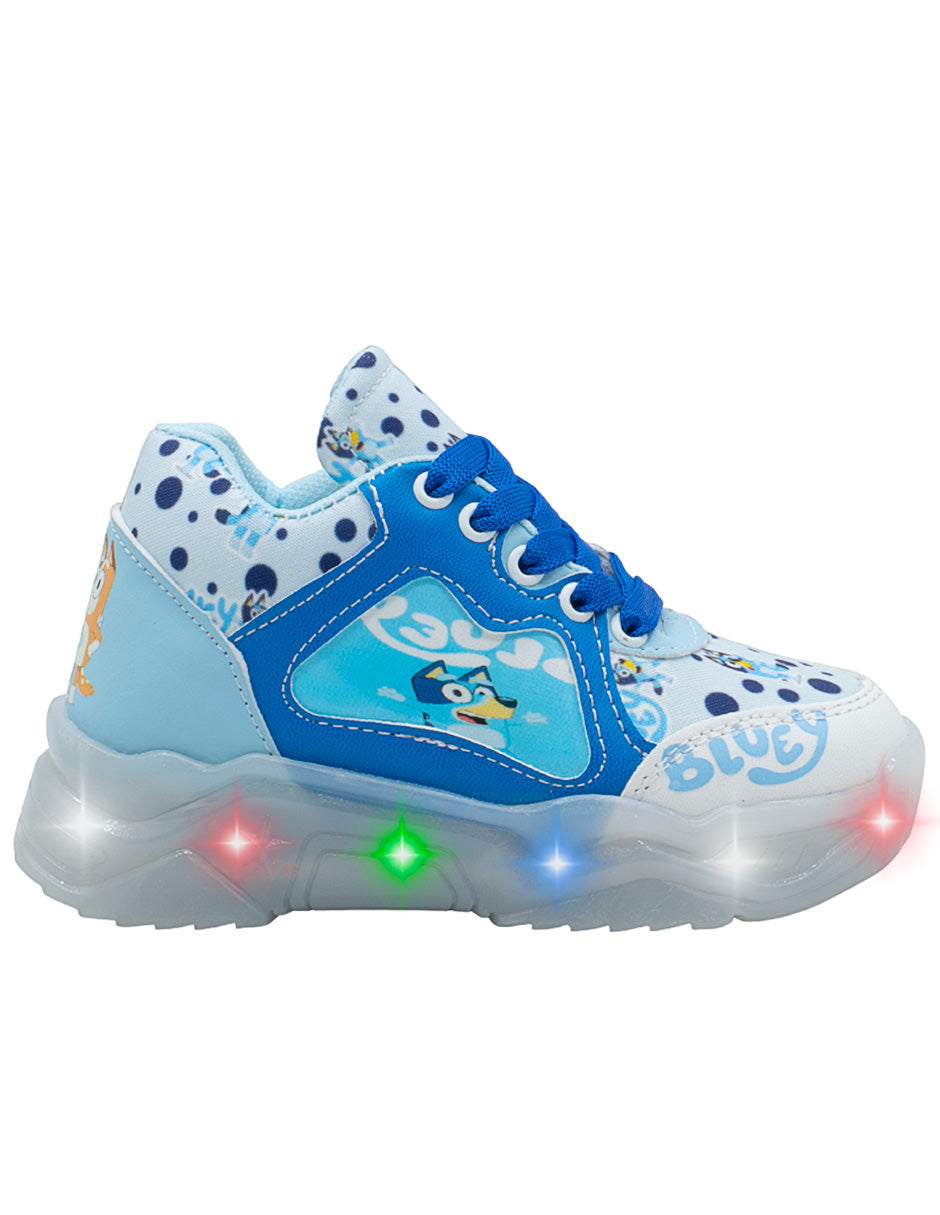 Tenis Dog LED Azul Niño Pequenos Pasos