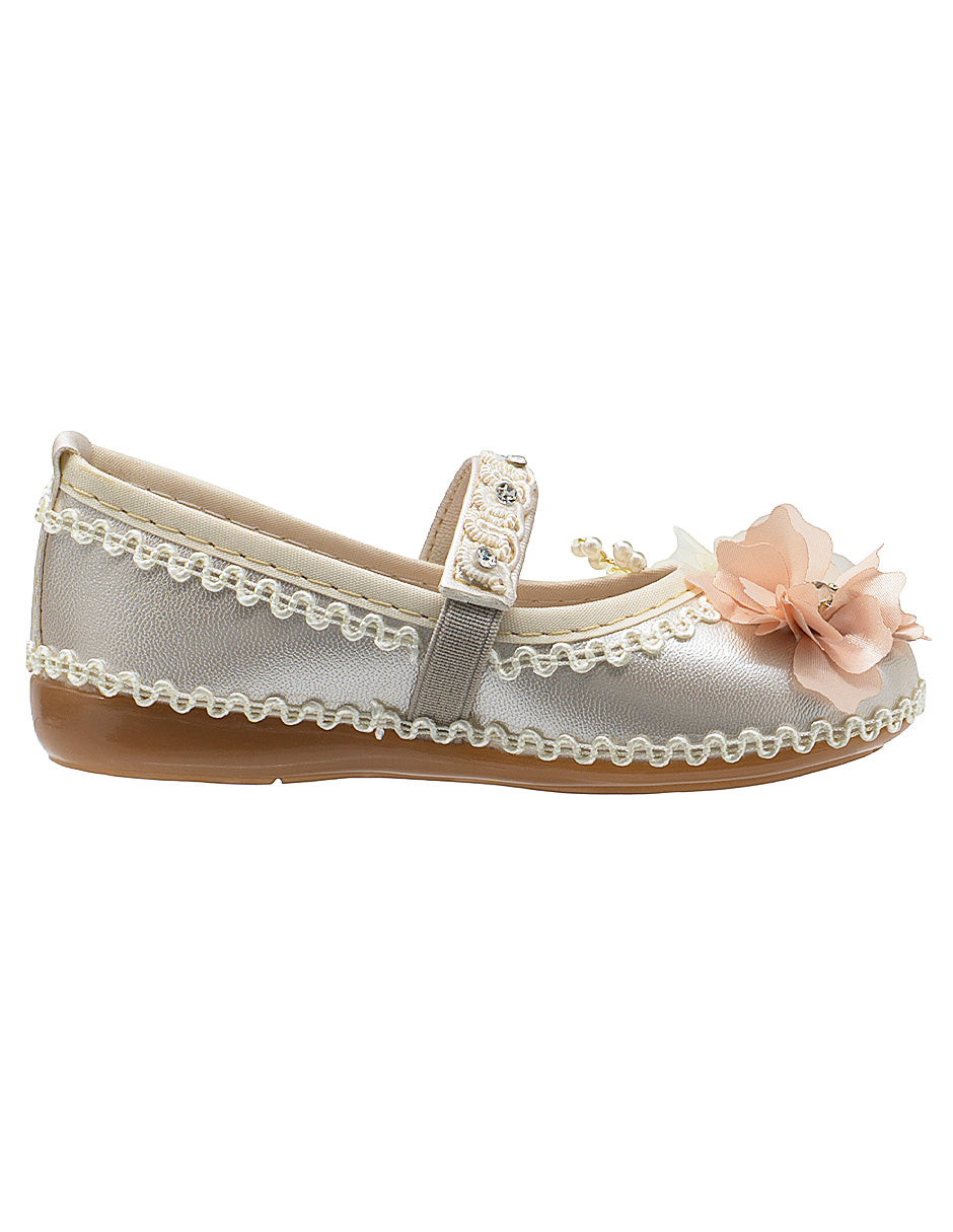 Balerina Satinado Flores Brillos Ceremonia Niña Pequenos Pasos