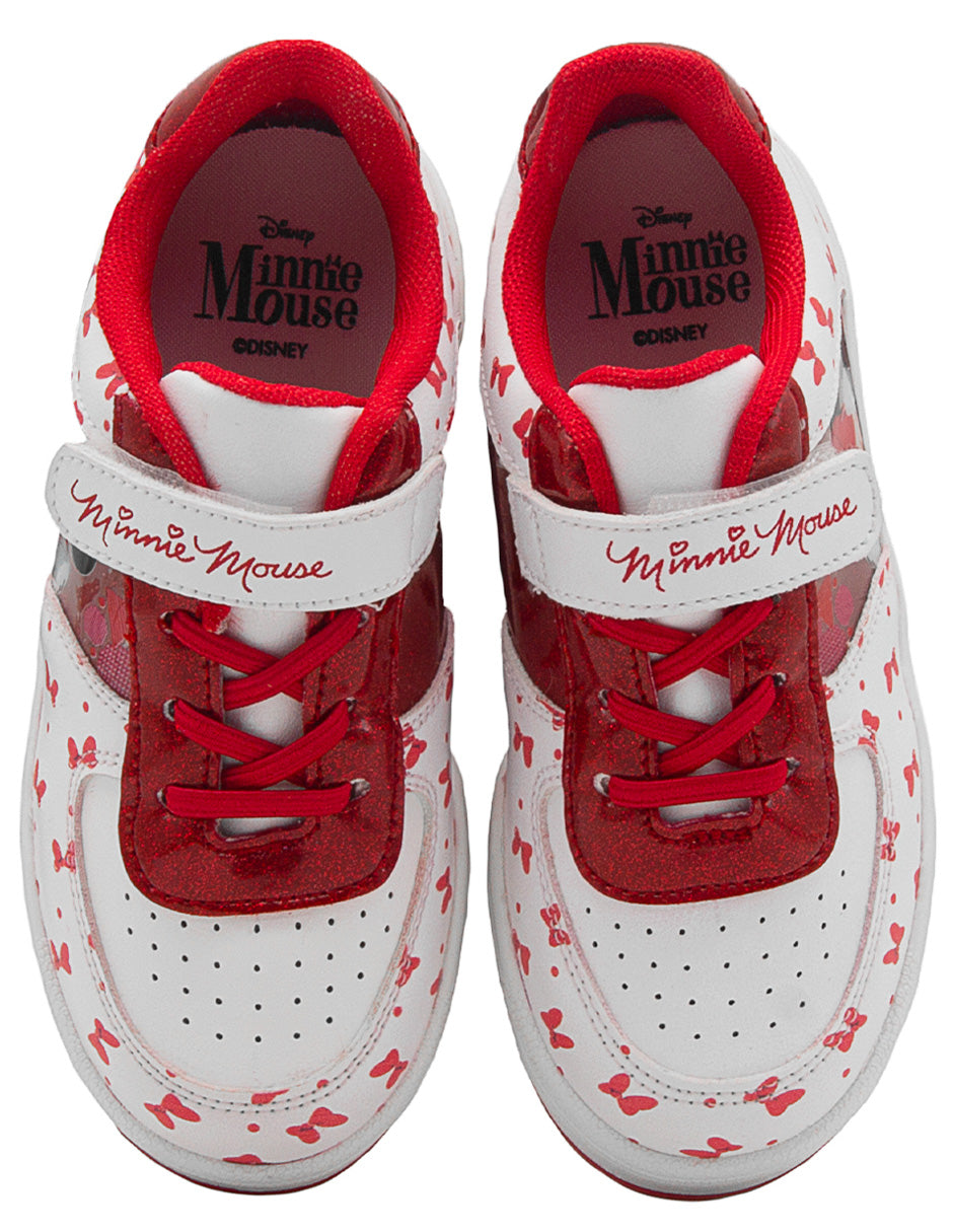Tenis Niña Disney Minnie Mouse – Blanco Rojo Glitter Tropicana