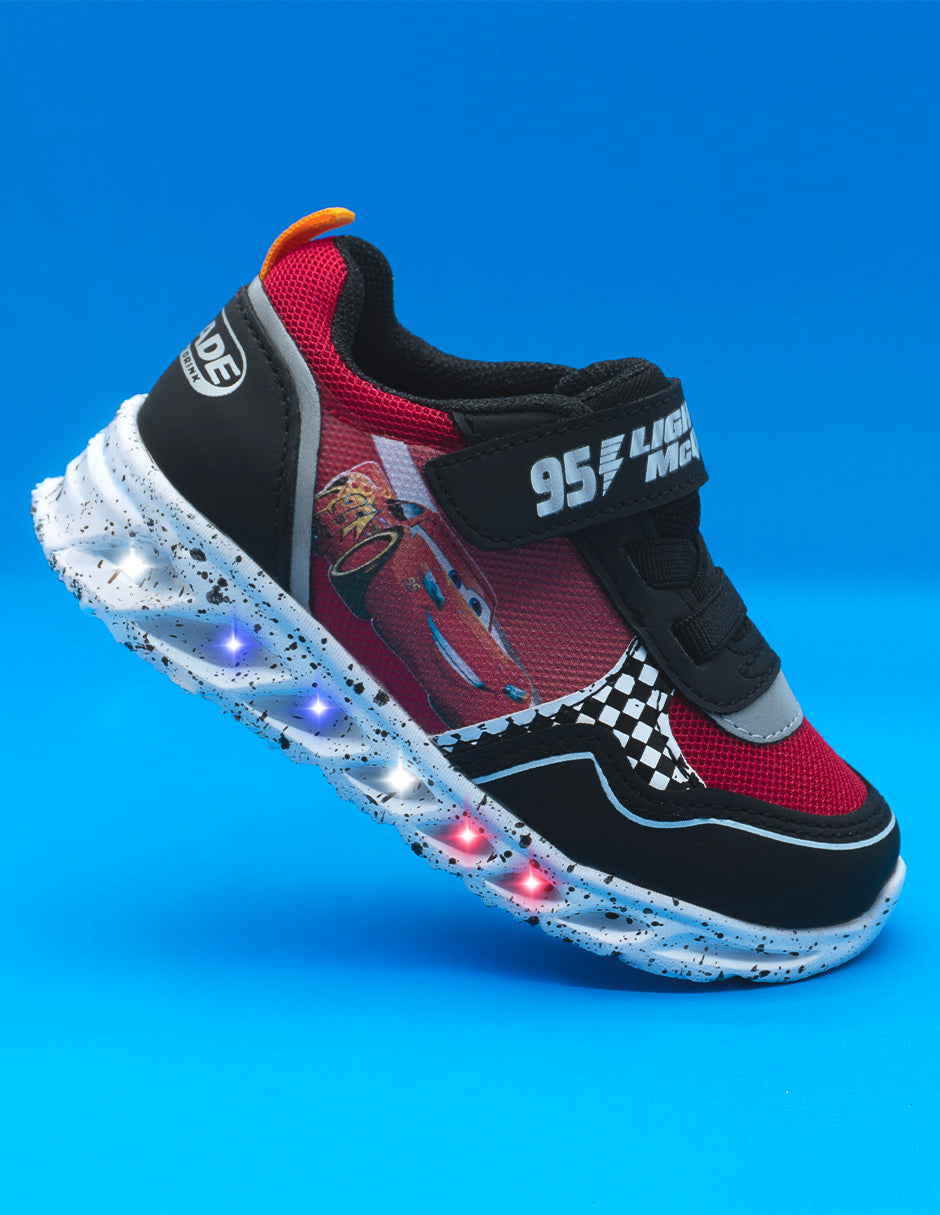 Tenis Niño Cars Rayo McQueen LED Tropicana