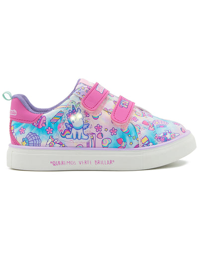 Tenis Niña LED Doble Tira Contactel Unicornio Tropicana