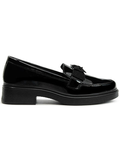 Mocasín Chunky Escolar Niña Charol Negro Yuyin