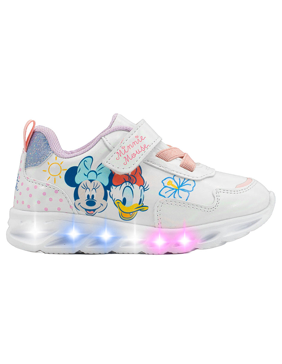 Tenis Niña Minnie Mouse Daisy Duck LED Tropicana
