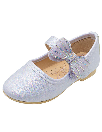 Zapato Mary Jane Niña Iridiscente  Moño Ninos