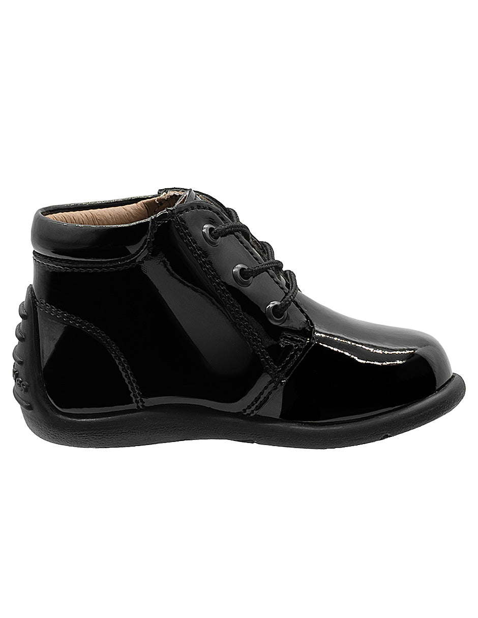Zapato Escolar Tipo Bota Charol Negro Niño Andanenes.