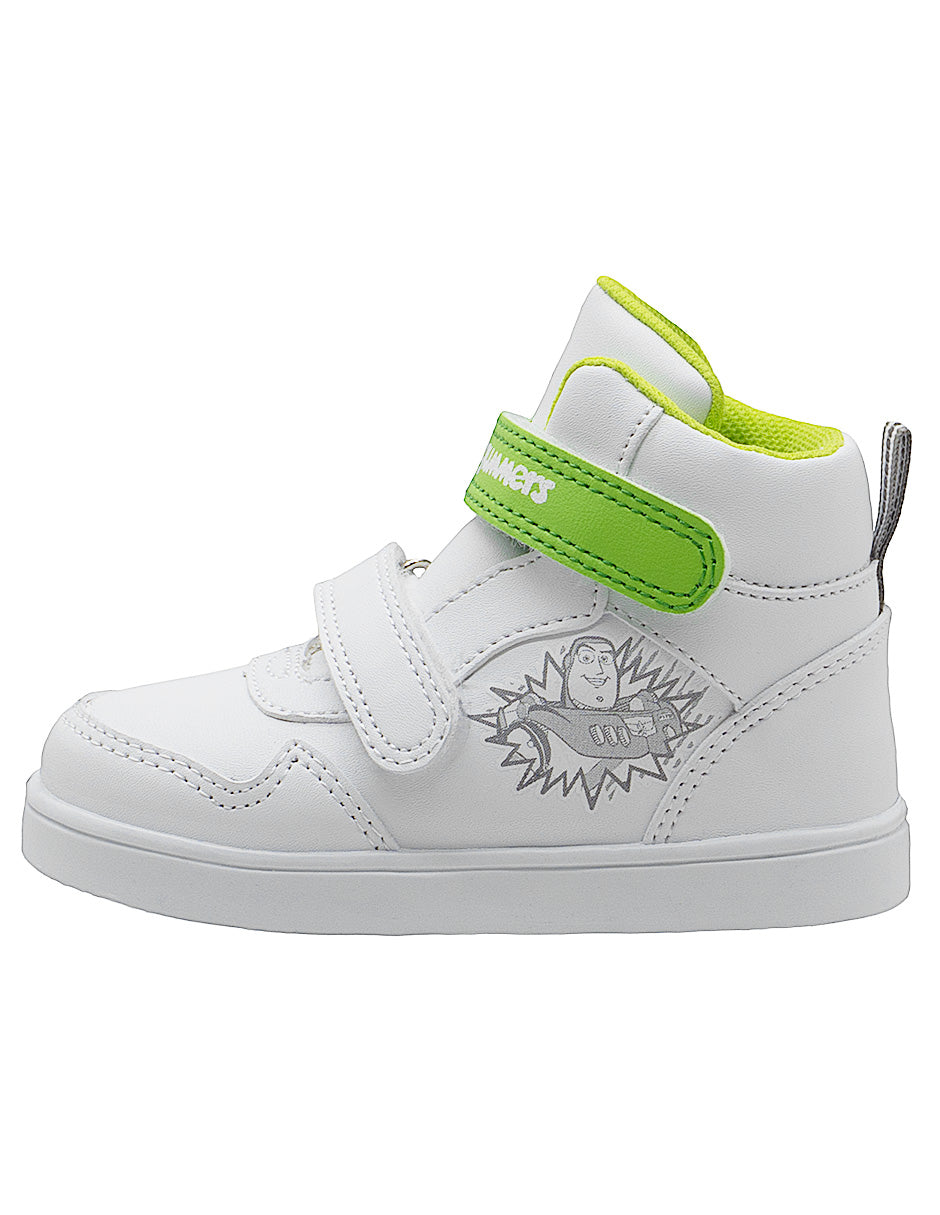 Tenis Blanco Tipo Bota Escolar Niño Balboa Bubble Gummers Disney Buzz Lightyear