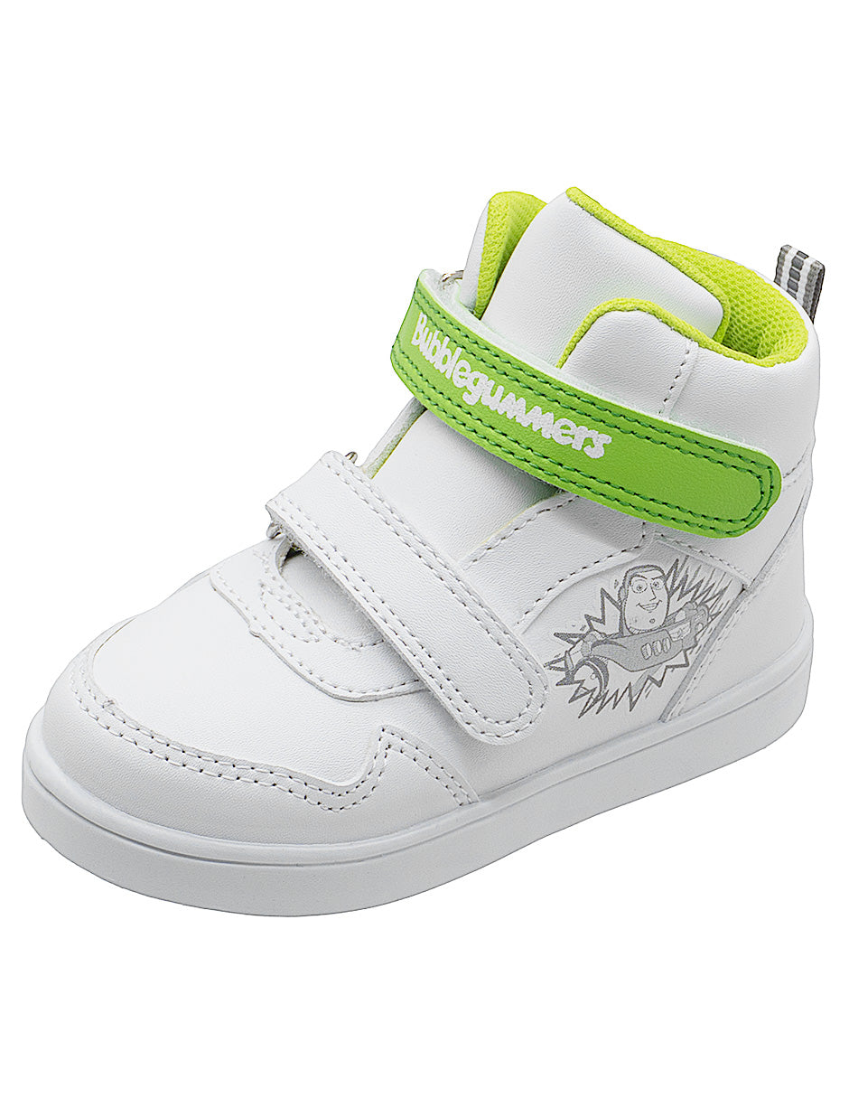 Tenis Blanco Tipo Bota Escolar Niño Balboa Bubble Gummers Disney Buzz Lightyear