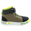 Tenis Bota Luces Para Niño Bubble Gummers Verde Negro