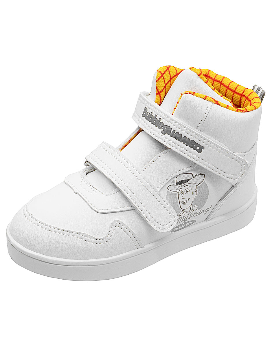 Tenis Blanco Tipo Bota Escolar Niño Bubble Gummers.