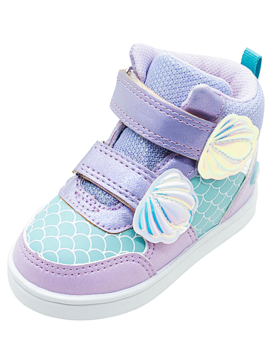 Tenis Bota Para Niña Bubble Gummers Lila Menta
