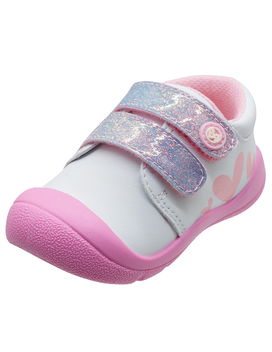 Tenis Choclo Blanco Rosa Primeros Pasos Niña Bubble Gummers®
