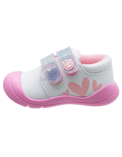Tenis Choclo Blanco Rosa Primeros Pasos Niña Bubble Gummers®