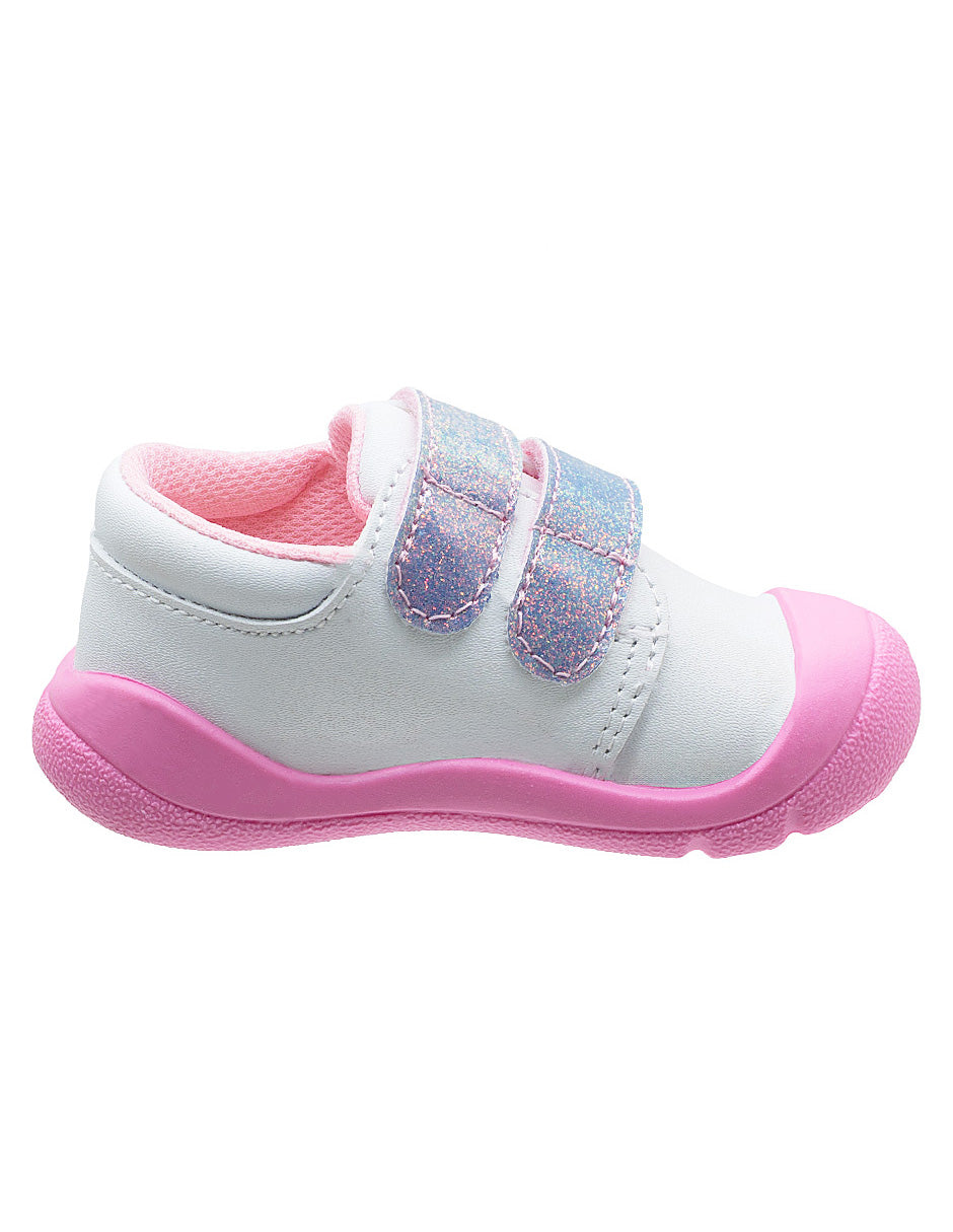 Tenis Choclo Blanco Rosa Primeros Pasos Niña Bubble Gummers®