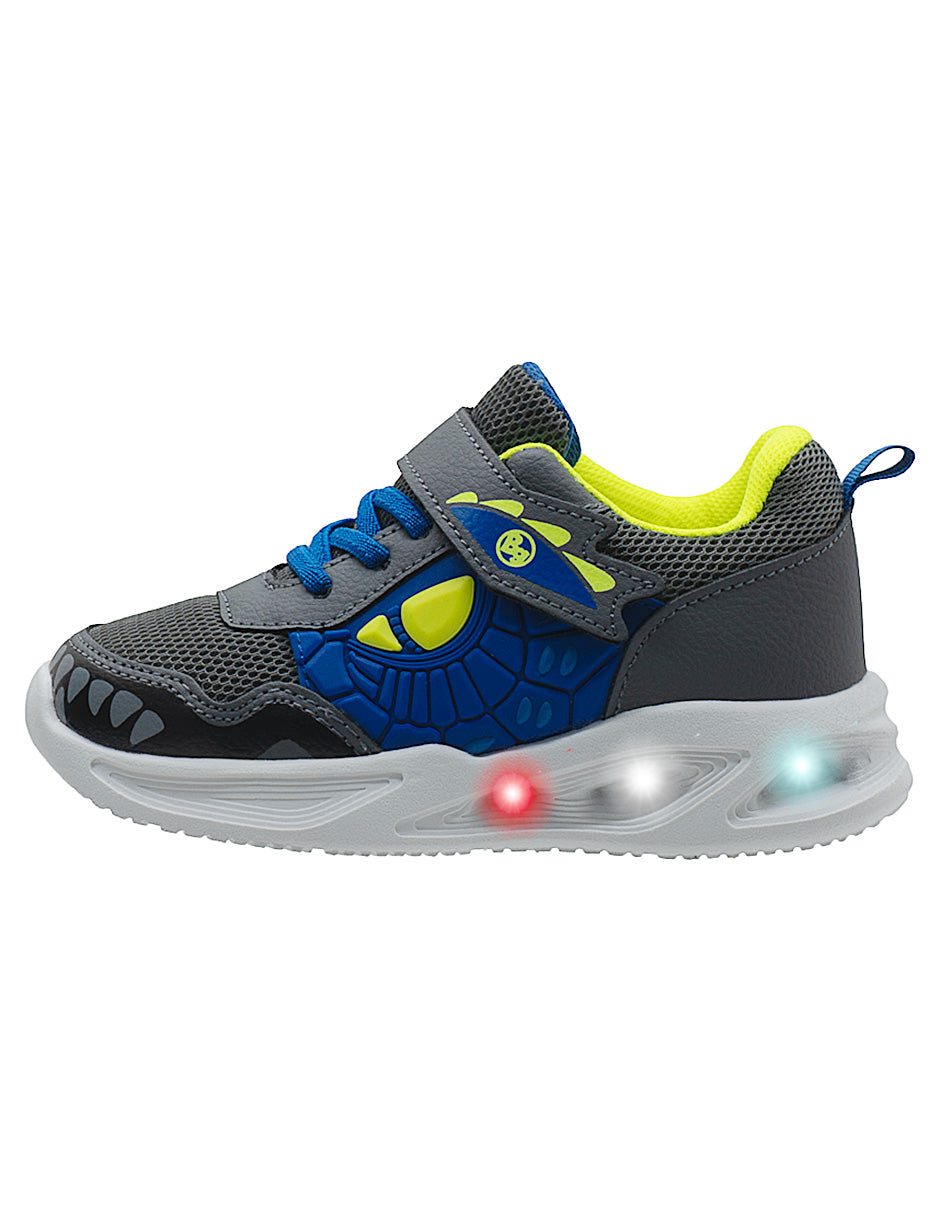 Tenis LED Choclo Dragon Azul Niño Bubble Gummers.