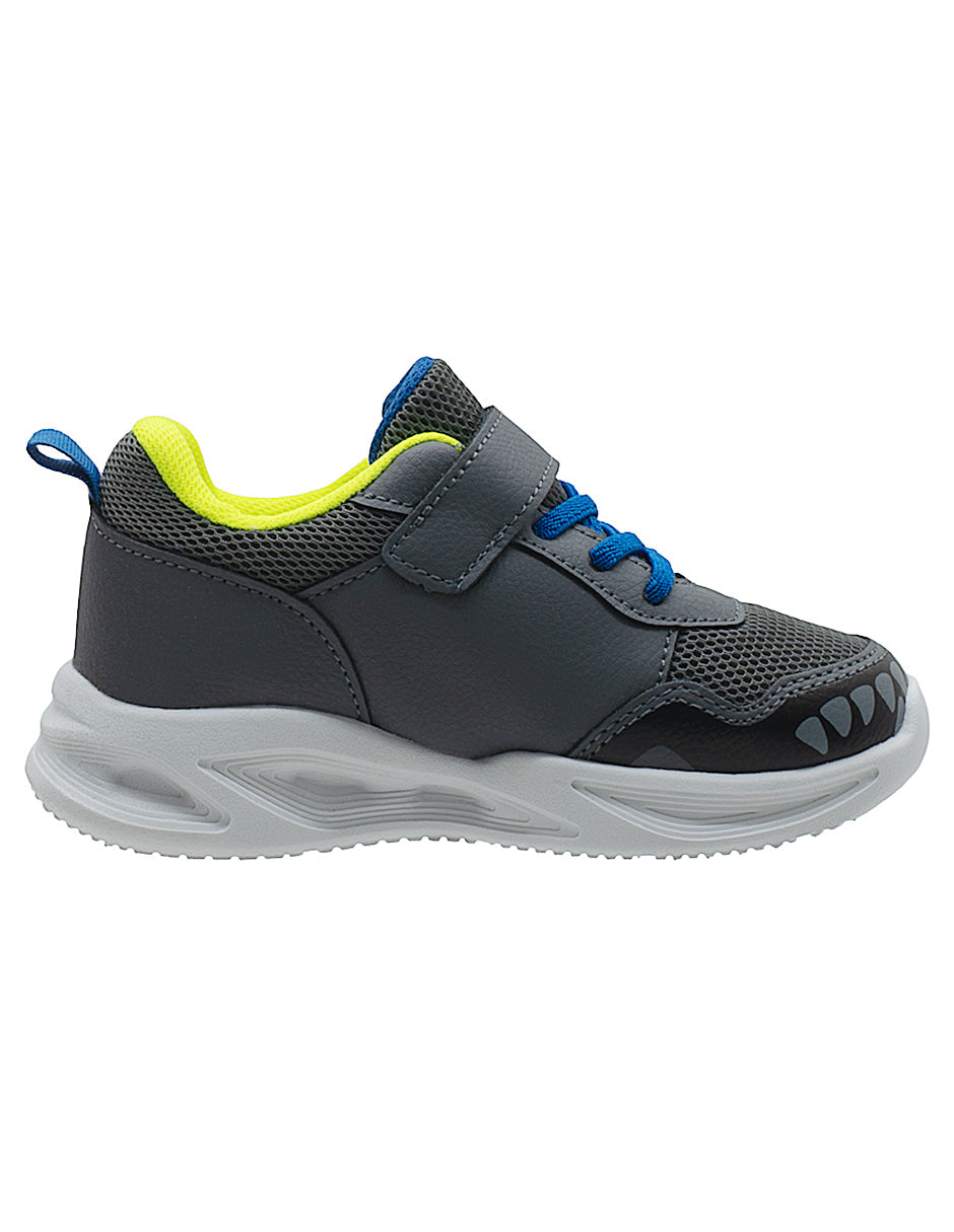 Tenis LED Choclo Dragon Azul Niño Bubble Gummers.