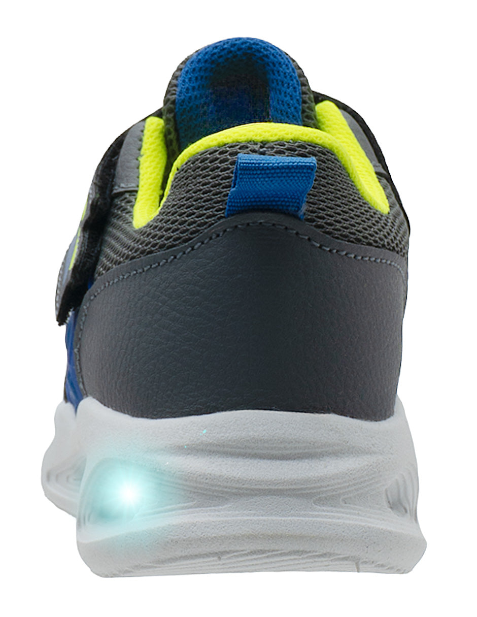 Tenis LED Choclo Dragon Azul Niño Bubble Gummers.