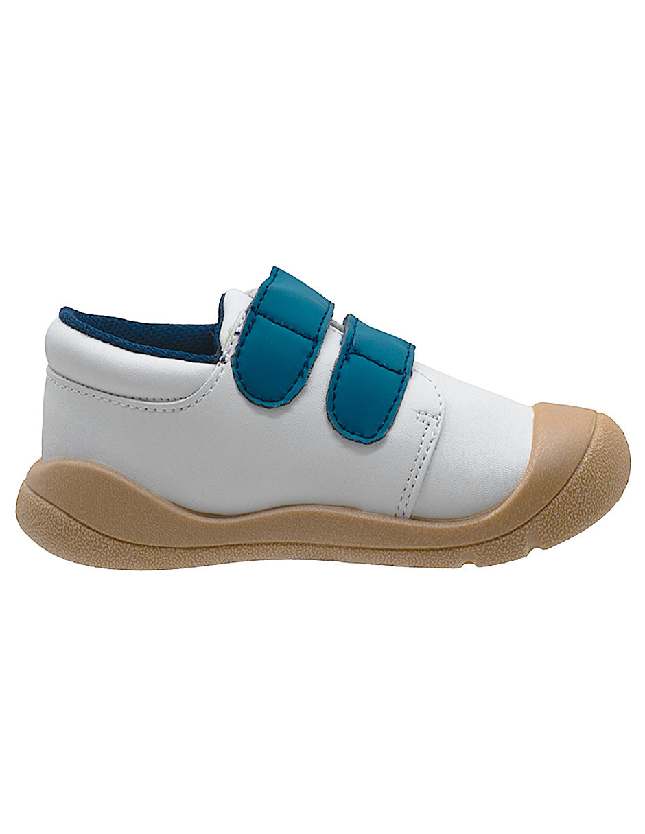 Tenis Blanco Azul Dinosaurios Niño Bubble Gummers.