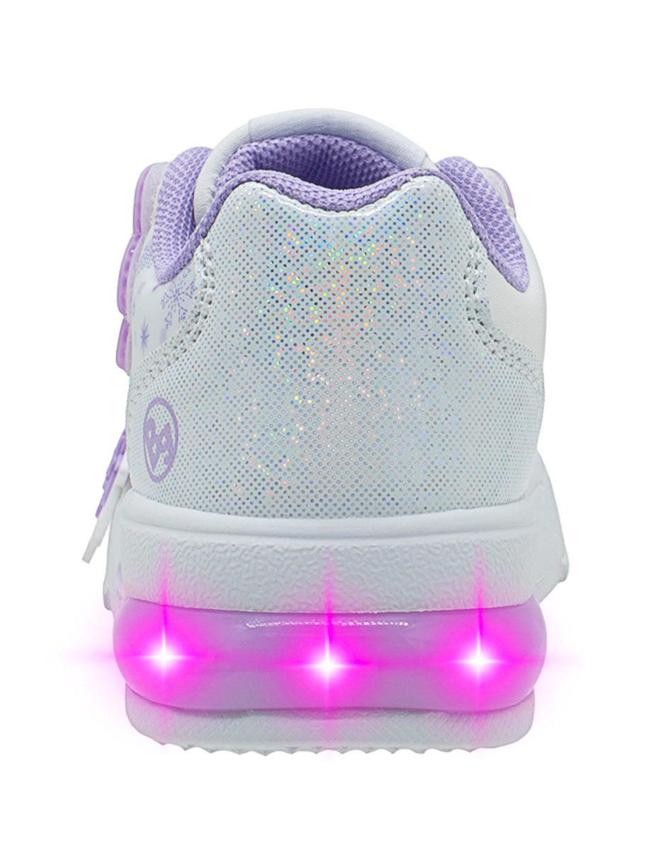 Tenis Luces Para Niña Bubble Gummers Blanco Lila