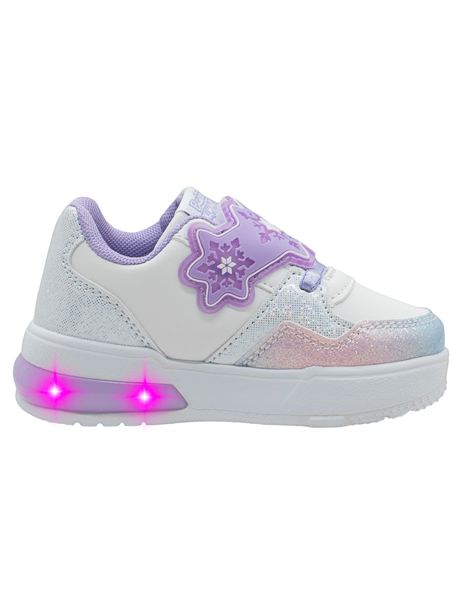 Tenis Luces Para Niña Bubble Gummers Blanco Lila