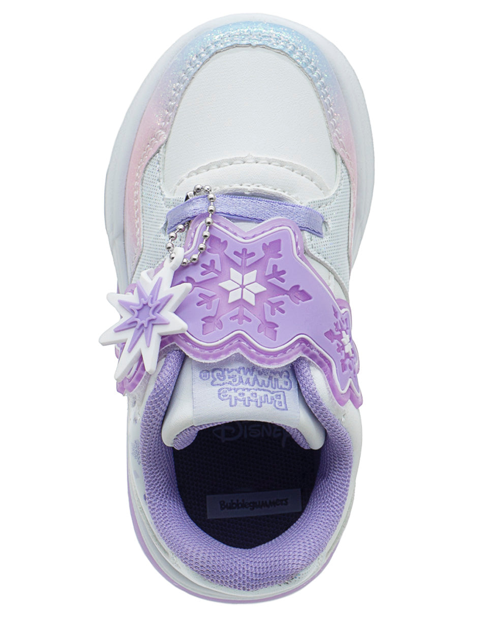 Tenis Luces Para Niña Bubble Gummers Blanco Lila