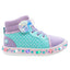Tenis Bota Luces Para Niña Bubble Gummers Lila Menta