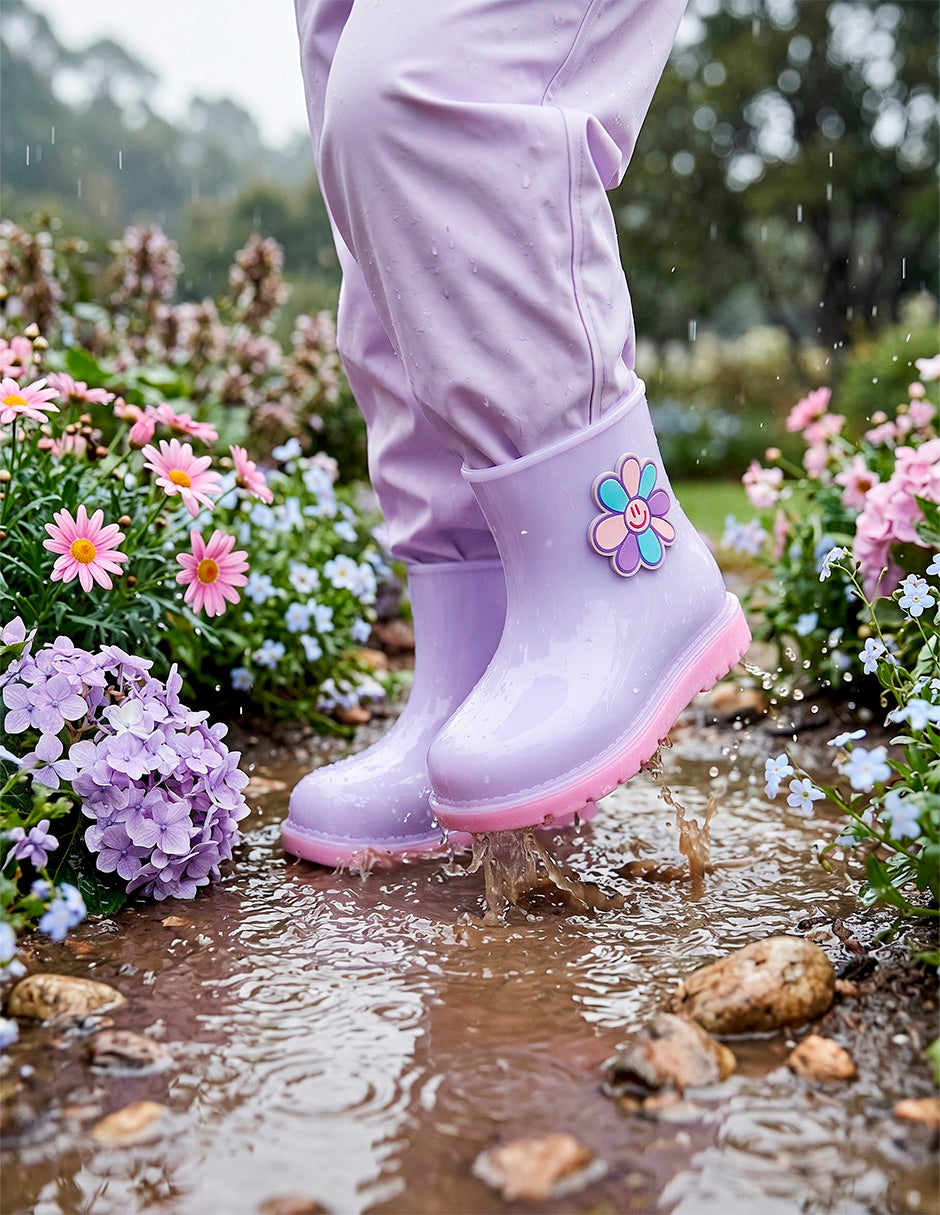 Bota Hule Para Niña Bubble Gummers Lila Rosa