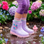 Bota Hule Para Niña Bubble Gummers Lila Rosa
