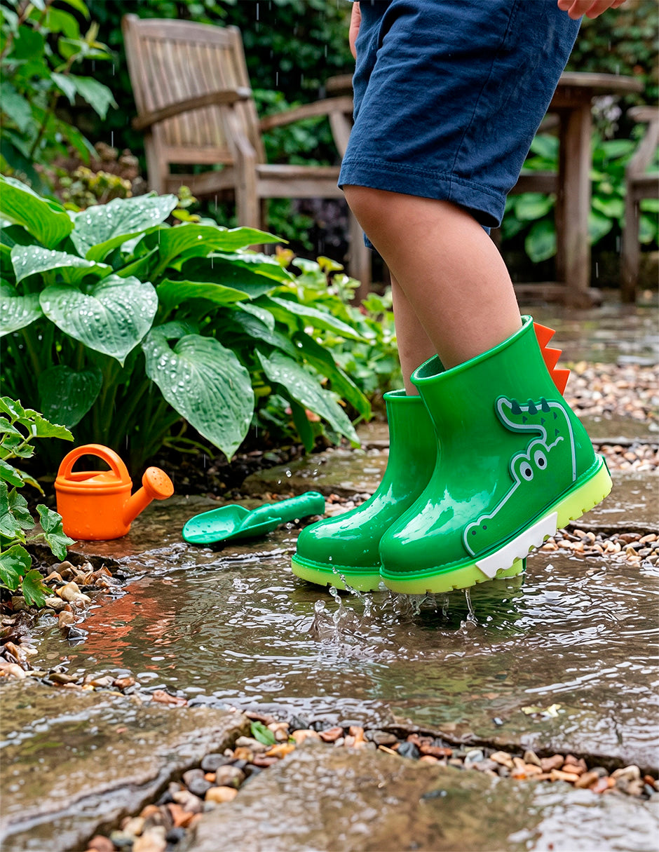 Bota Hule Para Niño Bubble Gummers Verde Lima