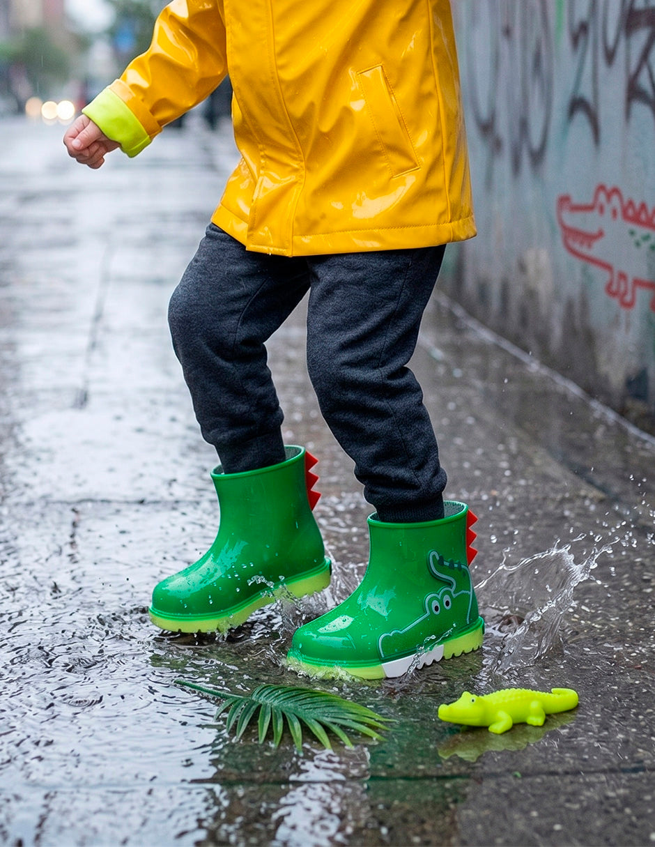 Bota Hule Para Niño Bubble Gummers Verde Lima