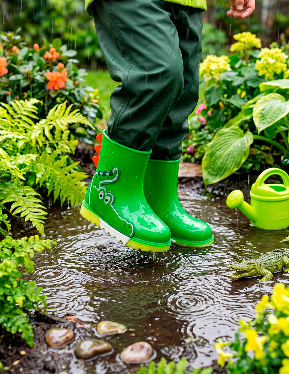 Bota Hule Para Niño Bubble Gummers Verde Lima