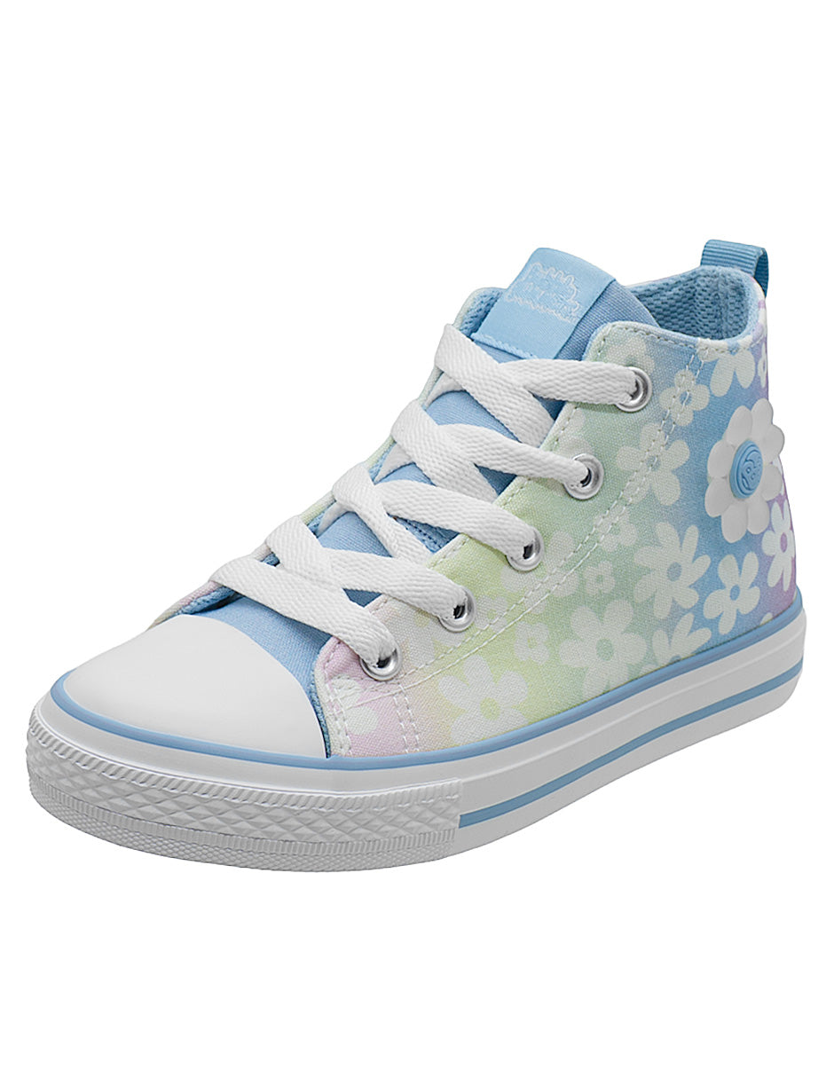 Tenis Tipo Bota Azul Pastel Niña Bubble Gummers.
