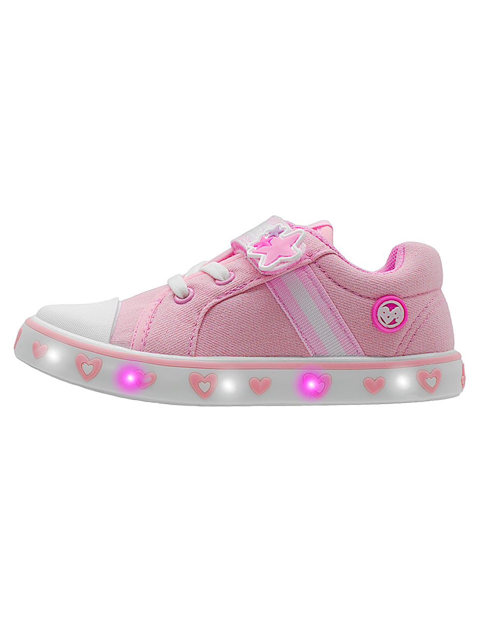 Tenis LED Niña Choclo Corazones Bubble Gummers