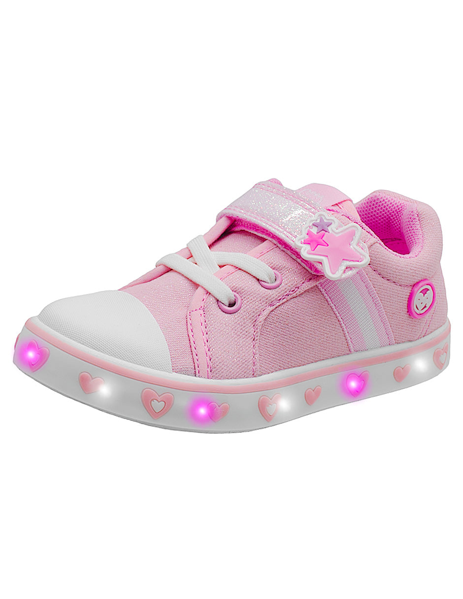 Tenis LED Niña Choclo Corazones Bubble Gummers
