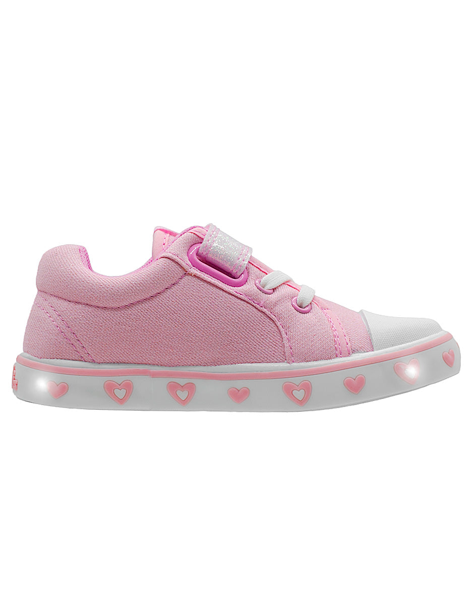 Tenis LED Niña Choclo Corazones Bubble Gummers