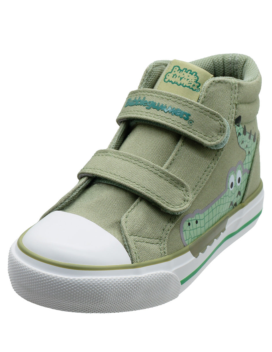 Tenis Tipo Bota Verde Cocodrilo Niño Bubble Gummers.