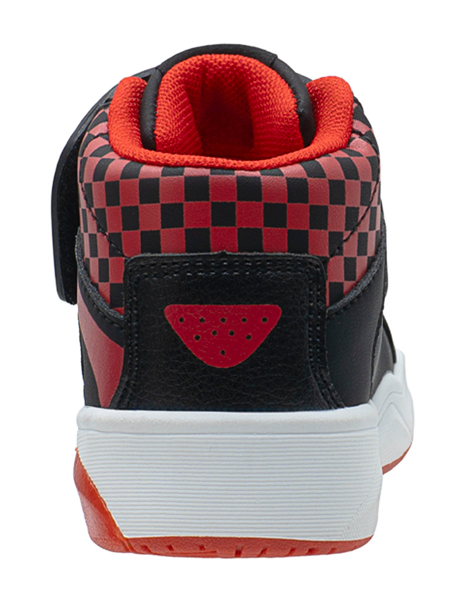 Tenis Bota Luces Para Niño Bubble Gummers Negro Rojo
