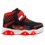 Tenis Bota Luces Para Niño Bubble Gummers Negro Rojo