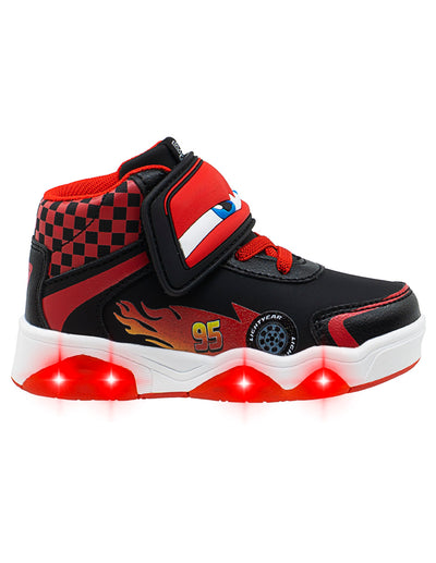Tenis Bota Luces Para Niño Bubble Gummers Negro Rojo