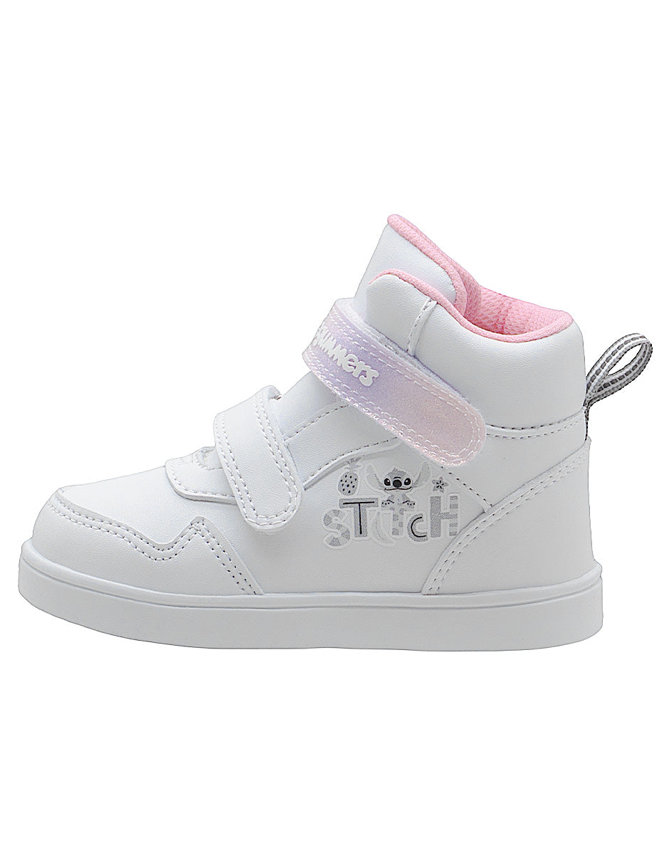 Tenis Tipo Botita Blanco Niña Bubblegummers Disney Stitch