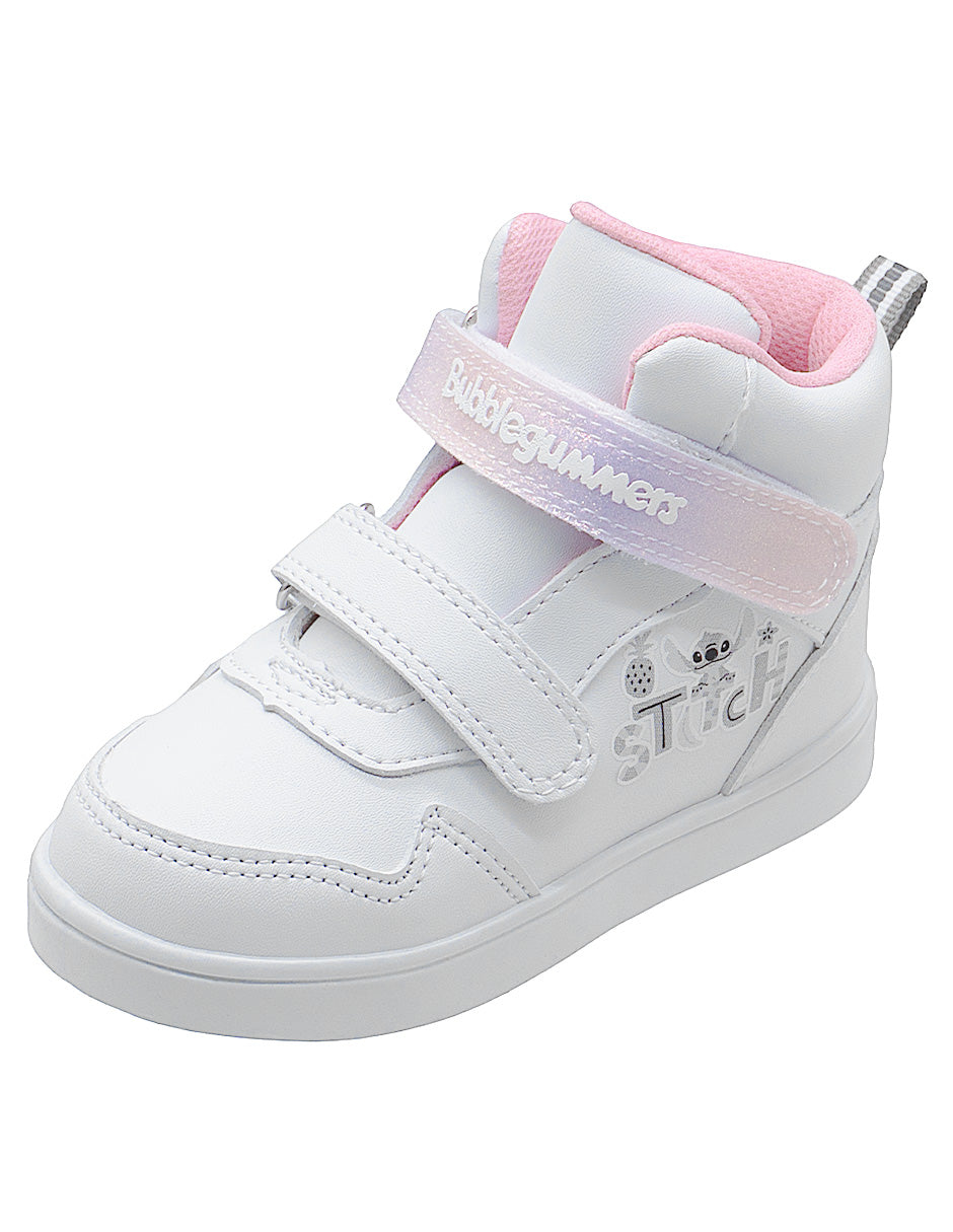 Tenis Tipo Botita Blanco Niña Bubblegummers Disney Stitch