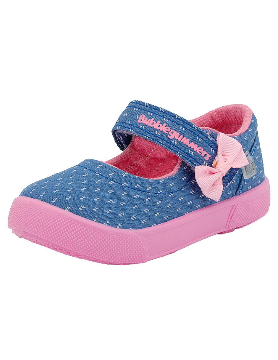 Zapato Tenis Mary Jane Hada Niña Mezclilla Rosa Bubble Gummers