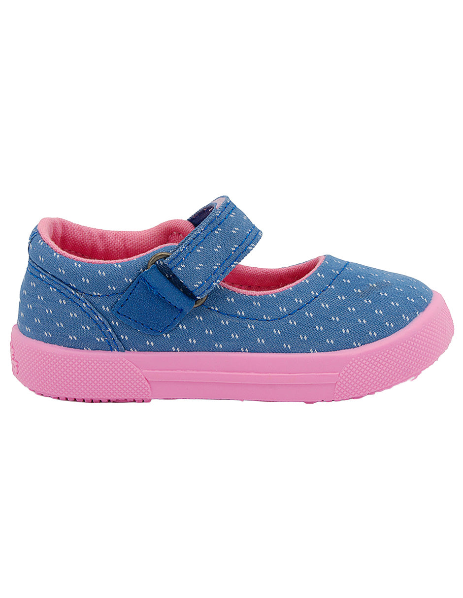 Zapato Tenis Mary Jane Hada Niña Mezclilla Rosa Bubble Gummers
