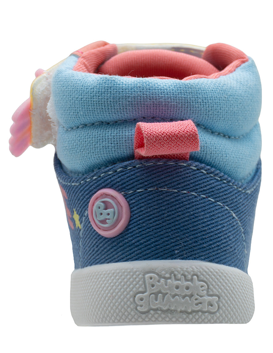 Tenis Botita Mezclilla Rapunzel Estrella Azul Niña Bubble Gummers®