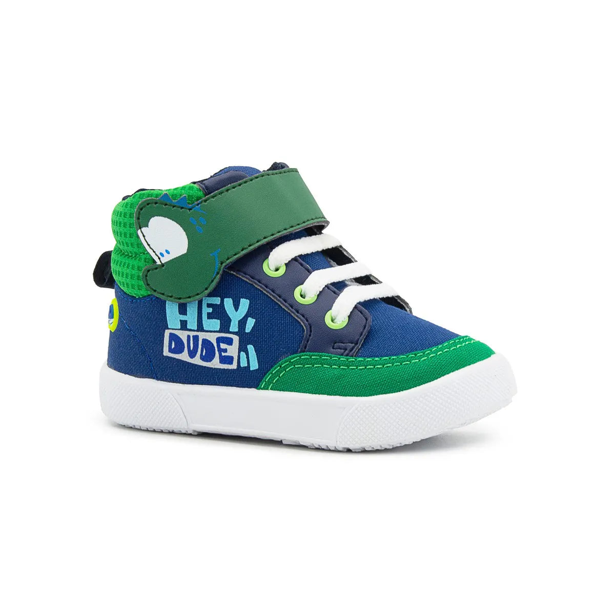 Tenis Robbie Tipo Botita Azul Verde Dinosaurio Niño Bubble Gummers